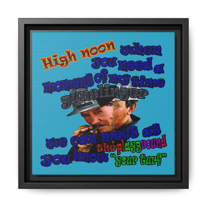 high noon - framed canvas art (turquoise)