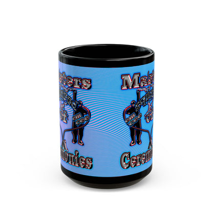em cee squared - Black Mug (light blue-purple wave)