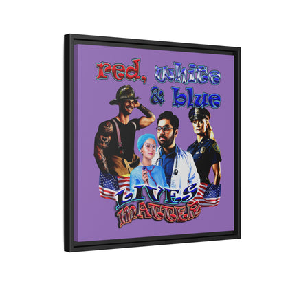 rw&b lives matter - framed canvas art (light purple)
