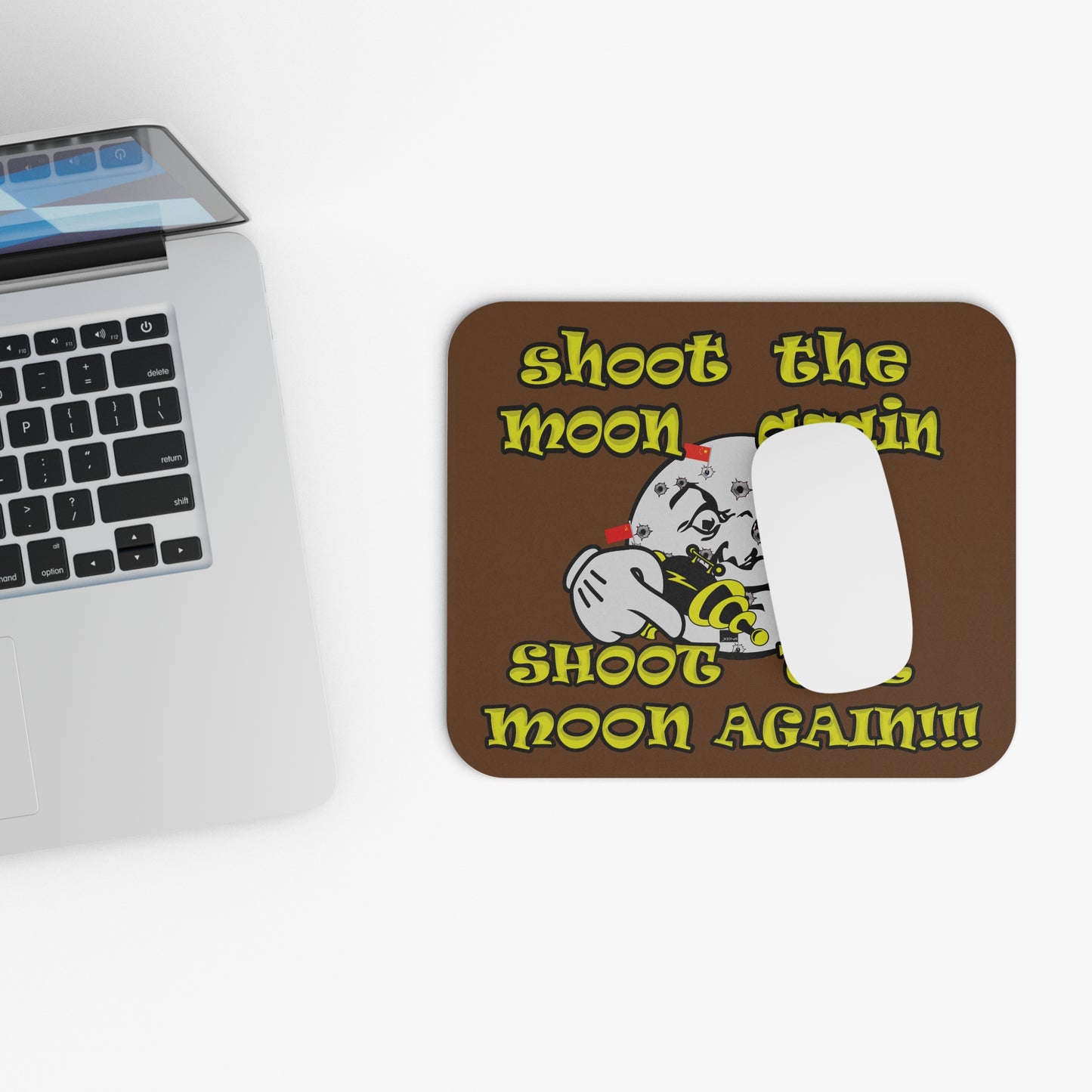 shoot the moon again - Mouse Pad (Rectangle) (brown)
