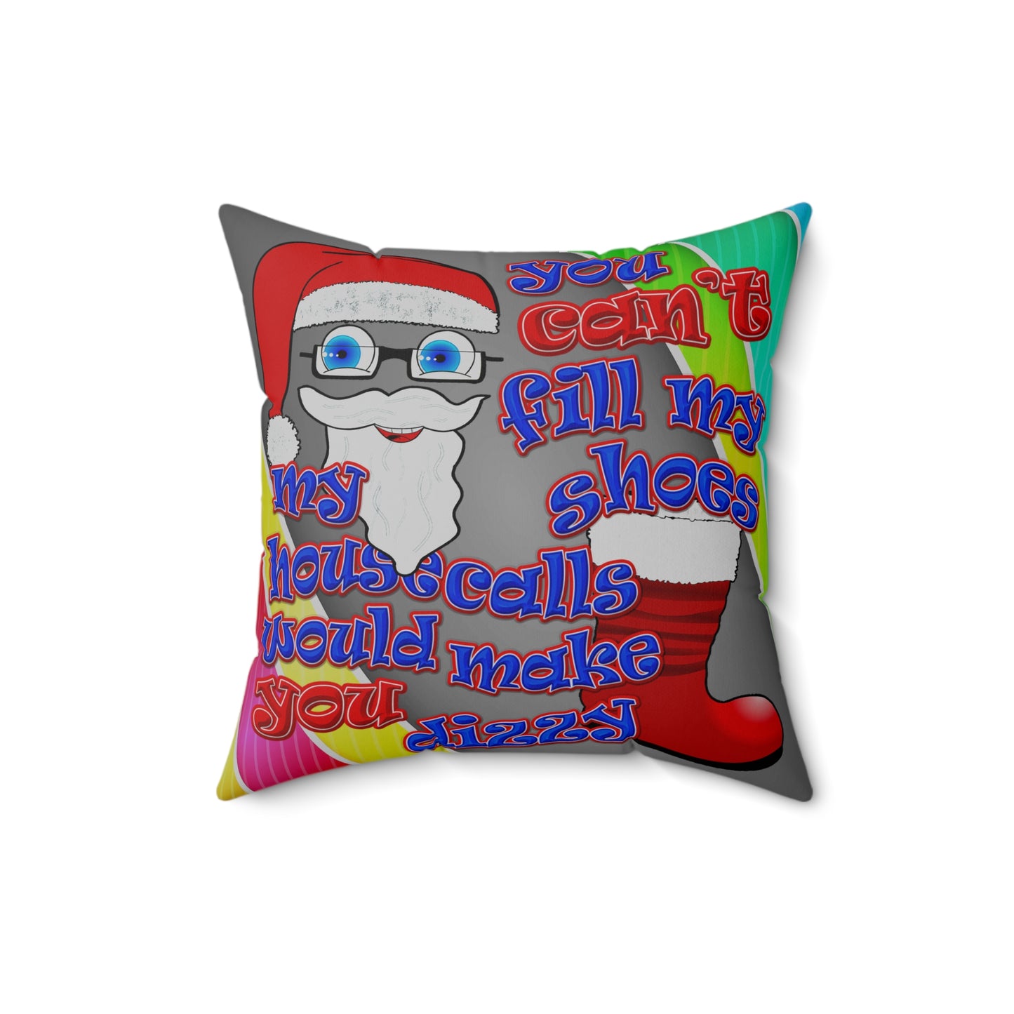 santa's shoes - Spun Polyester Square Pillow - (rainbow split)