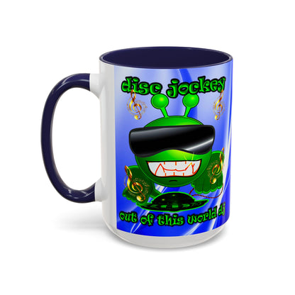 disc jockey - Accent Mug (blue-white wave)