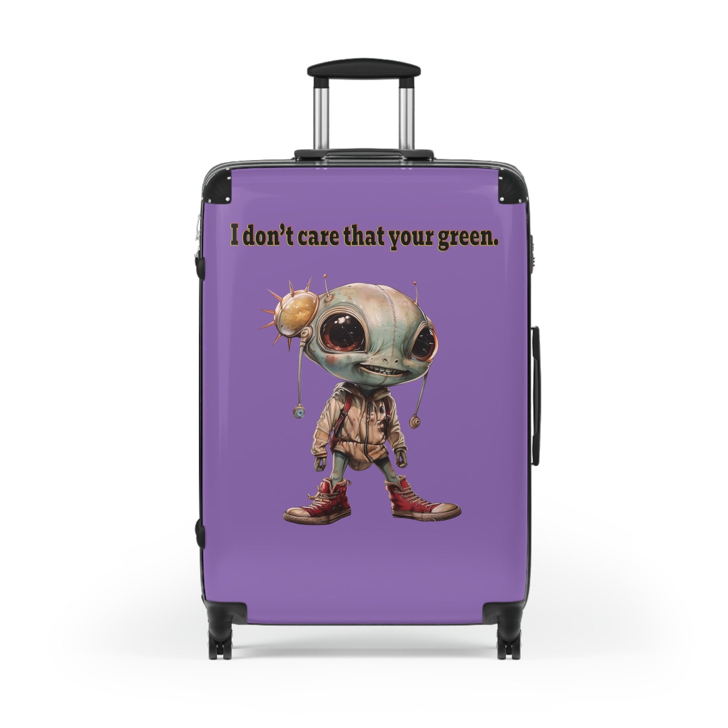 I don't care that your green - Suitcase (light purple)