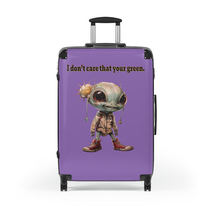 I don't care that your green - Suitcase (light purple)