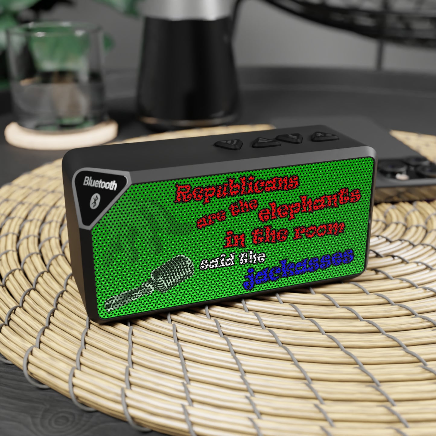 donkeys and elephants - Jabba Bluetooth Speaker (logo green)