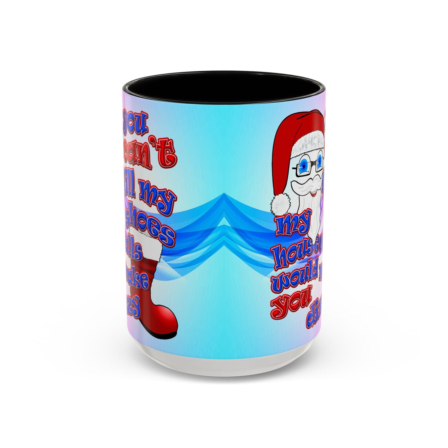 santa's shoes - Accent Mug (light blue-pink wave)