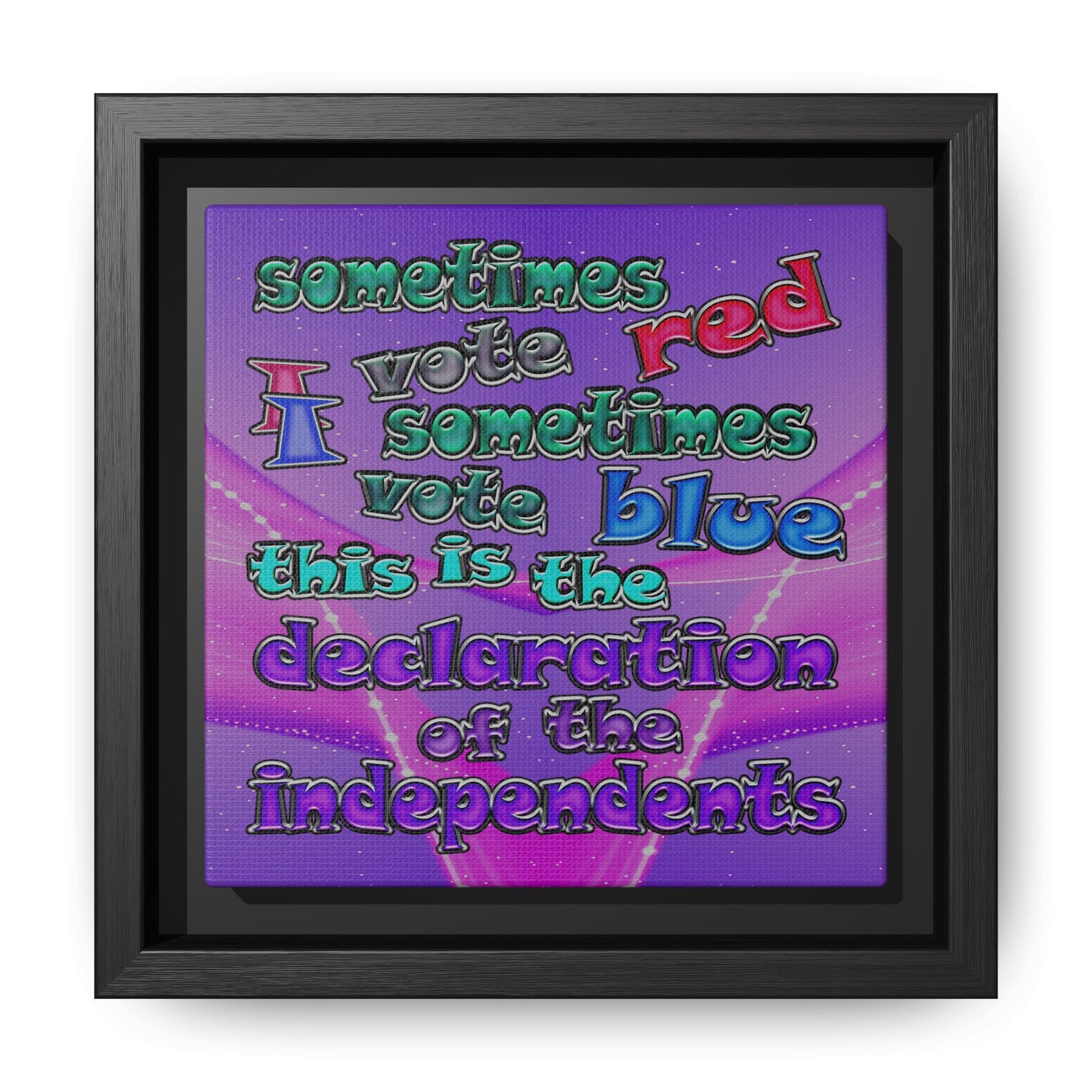 declaration of the independents - framed canvas art (purple-pink wave)
