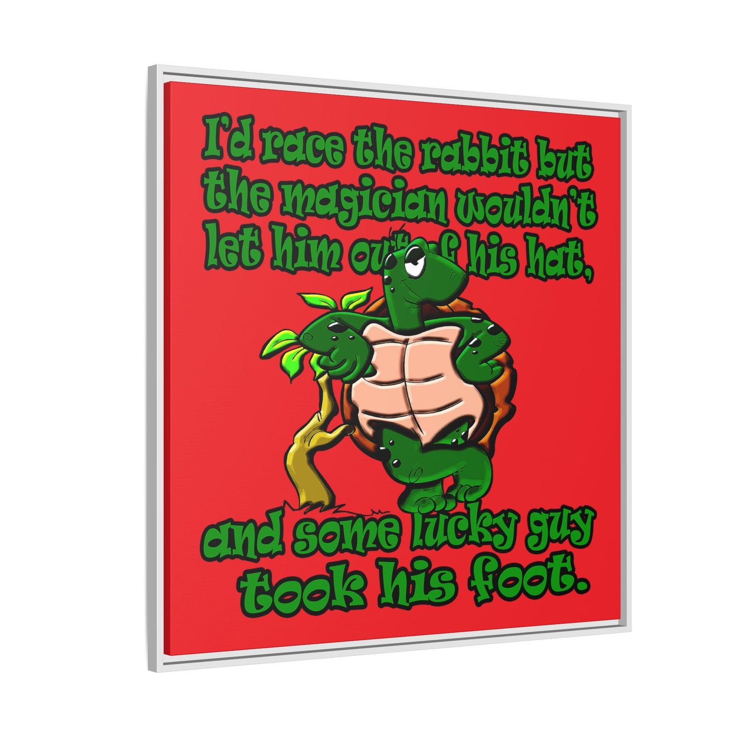 turtle race - framed canvas art (red)