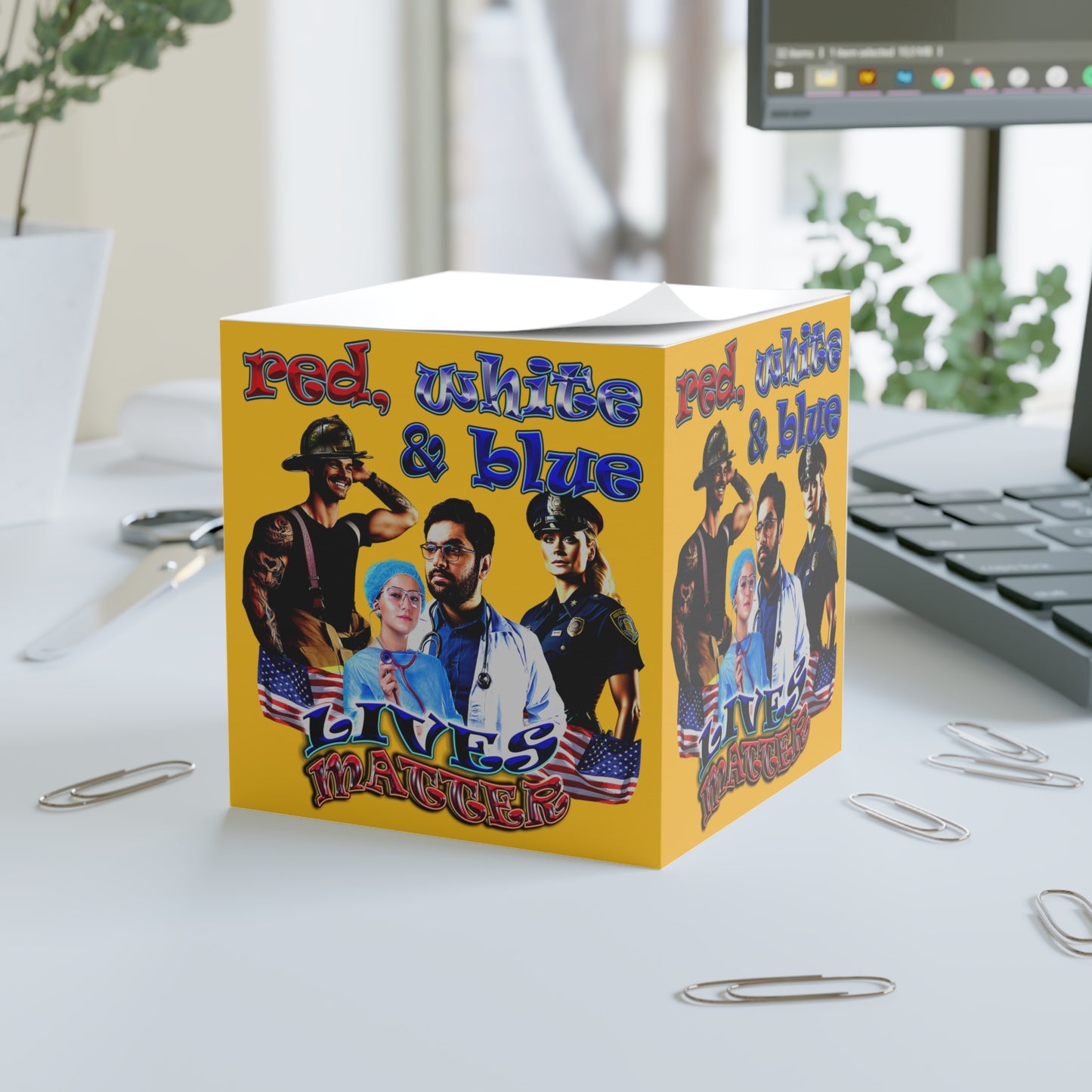 rw&b lives matter - note cube (yellow)