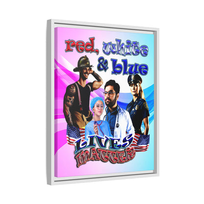 rw&b lives matter - framed canvas art (light blue-pink wave)