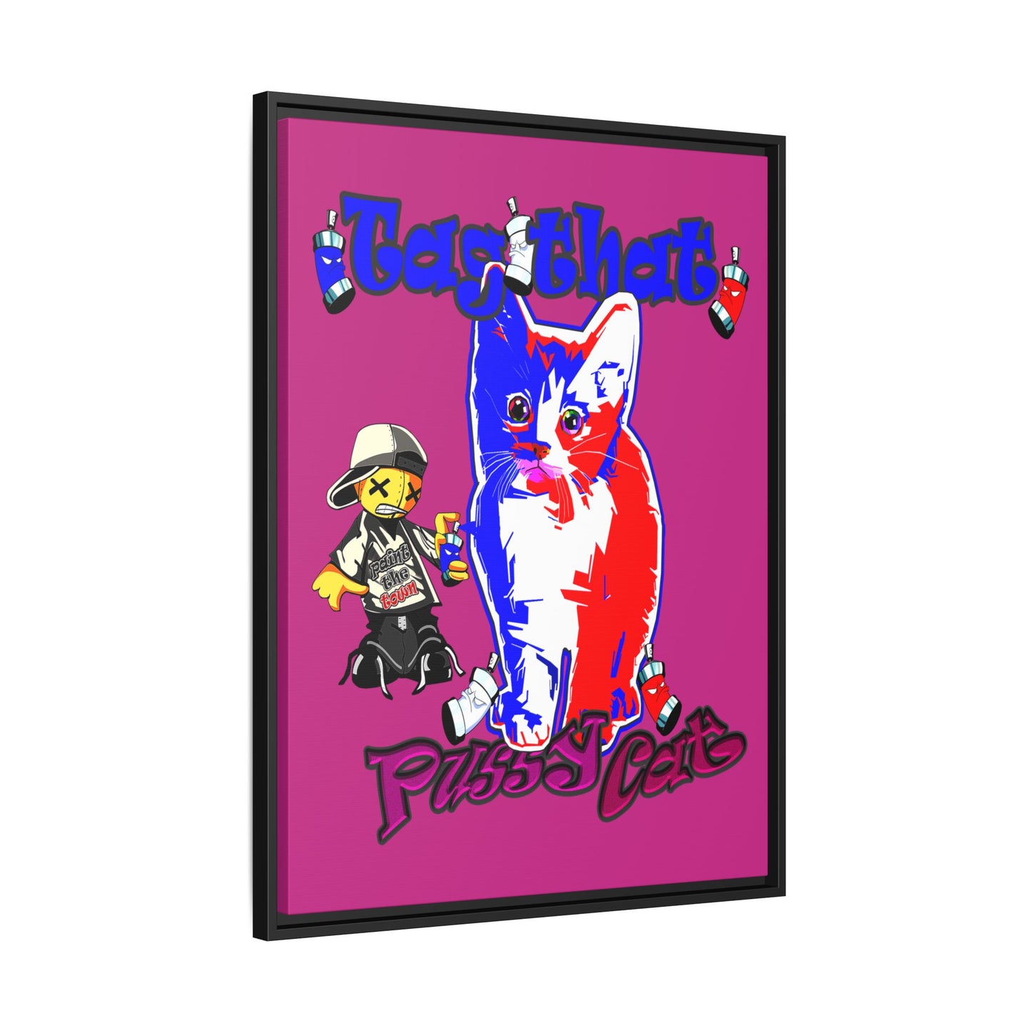 tag that - framed canvas art (pink)
