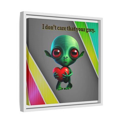 I don't care that your grey - framed canvas art (rainbow split)
