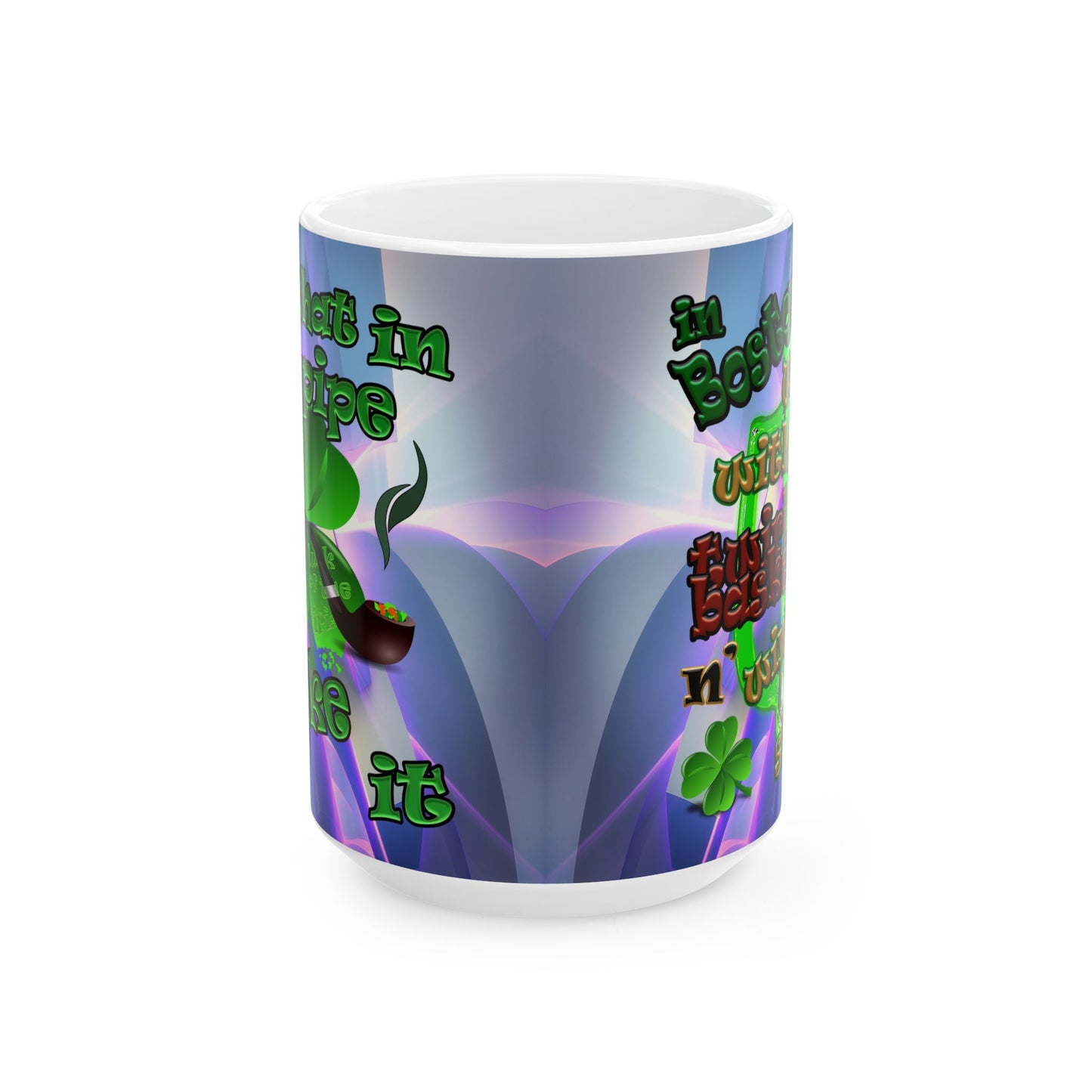 celtics logo - White Mug (grey-pink wave)
