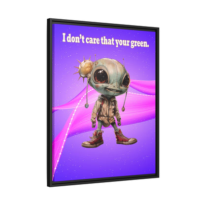 I don't care that your green - framed canvas art (purple-pink wave)