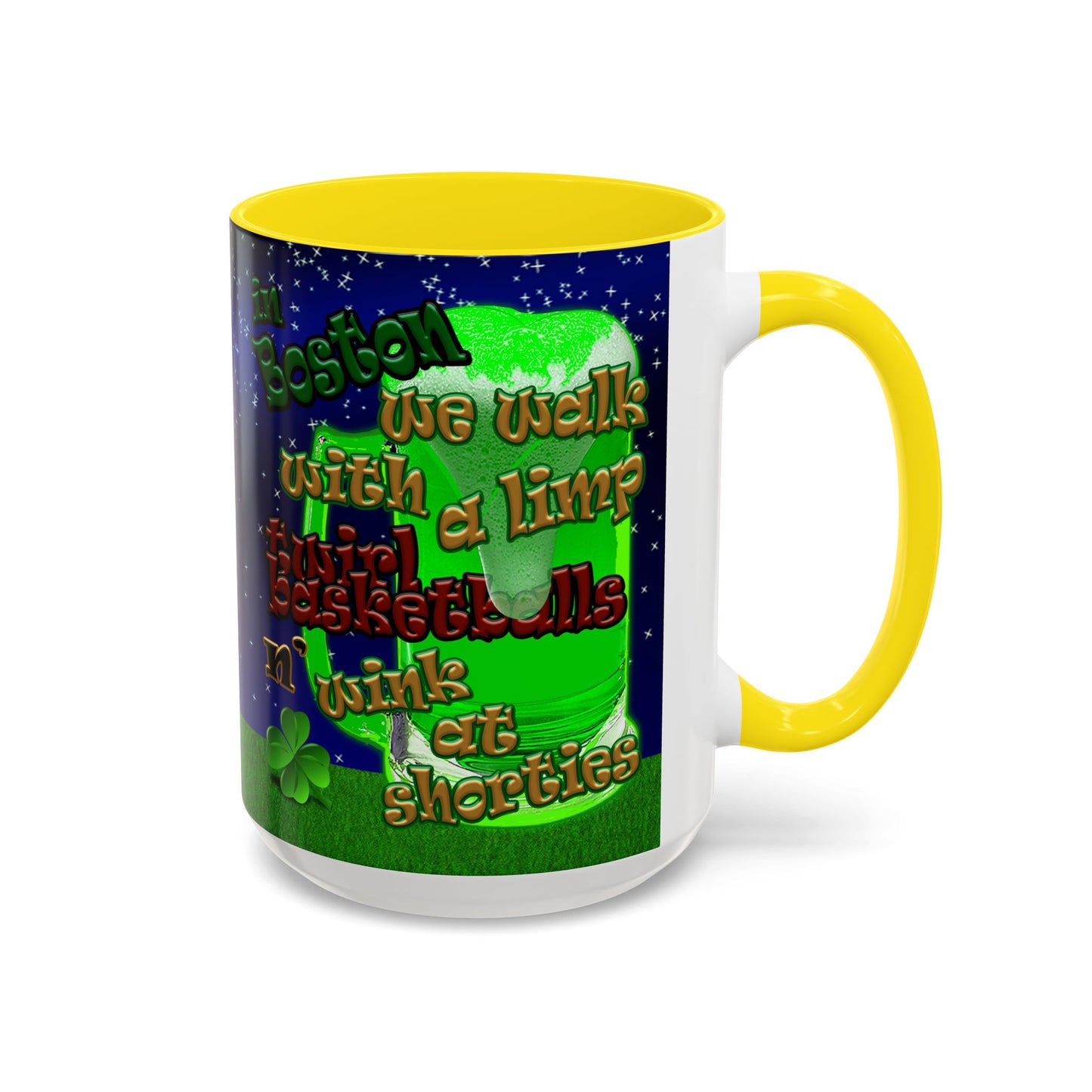 celtics logo - Accent Mug ('snoops' background)