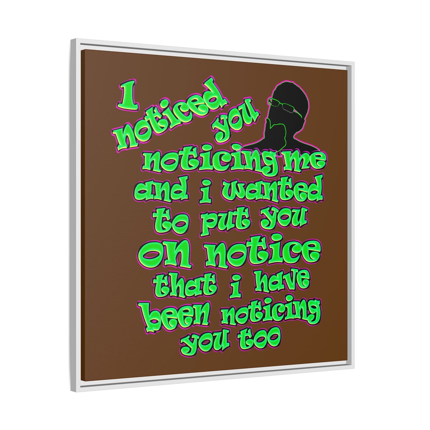 noticed you noticing - framed canvas art (brown)
