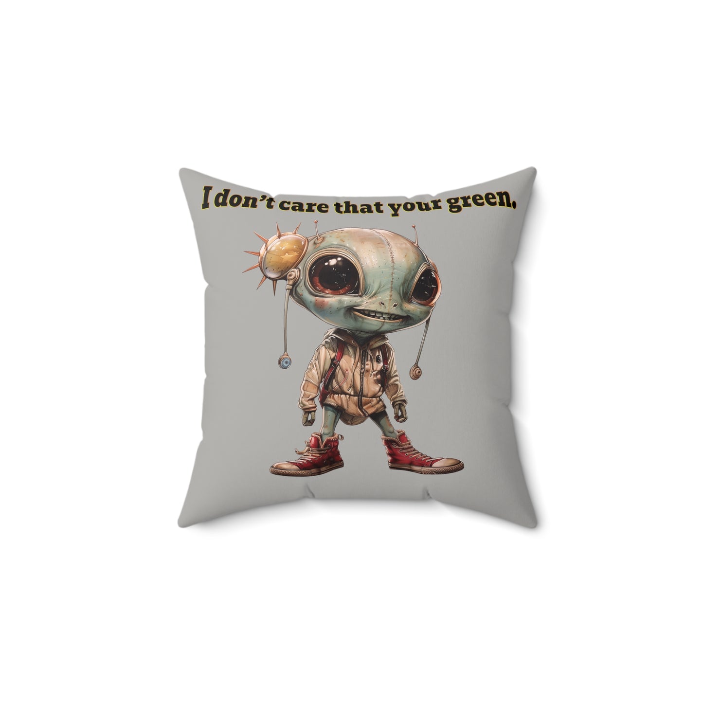 I don't care that your grey - Faux Suede Square Pillow - (light grey)