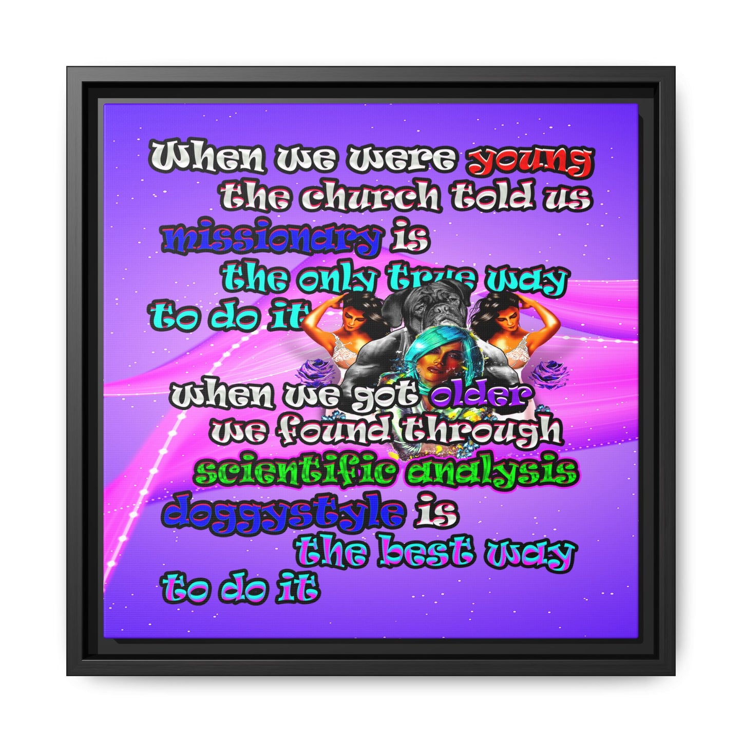 doggystyle - framed canvas art (purple-pink wave)
