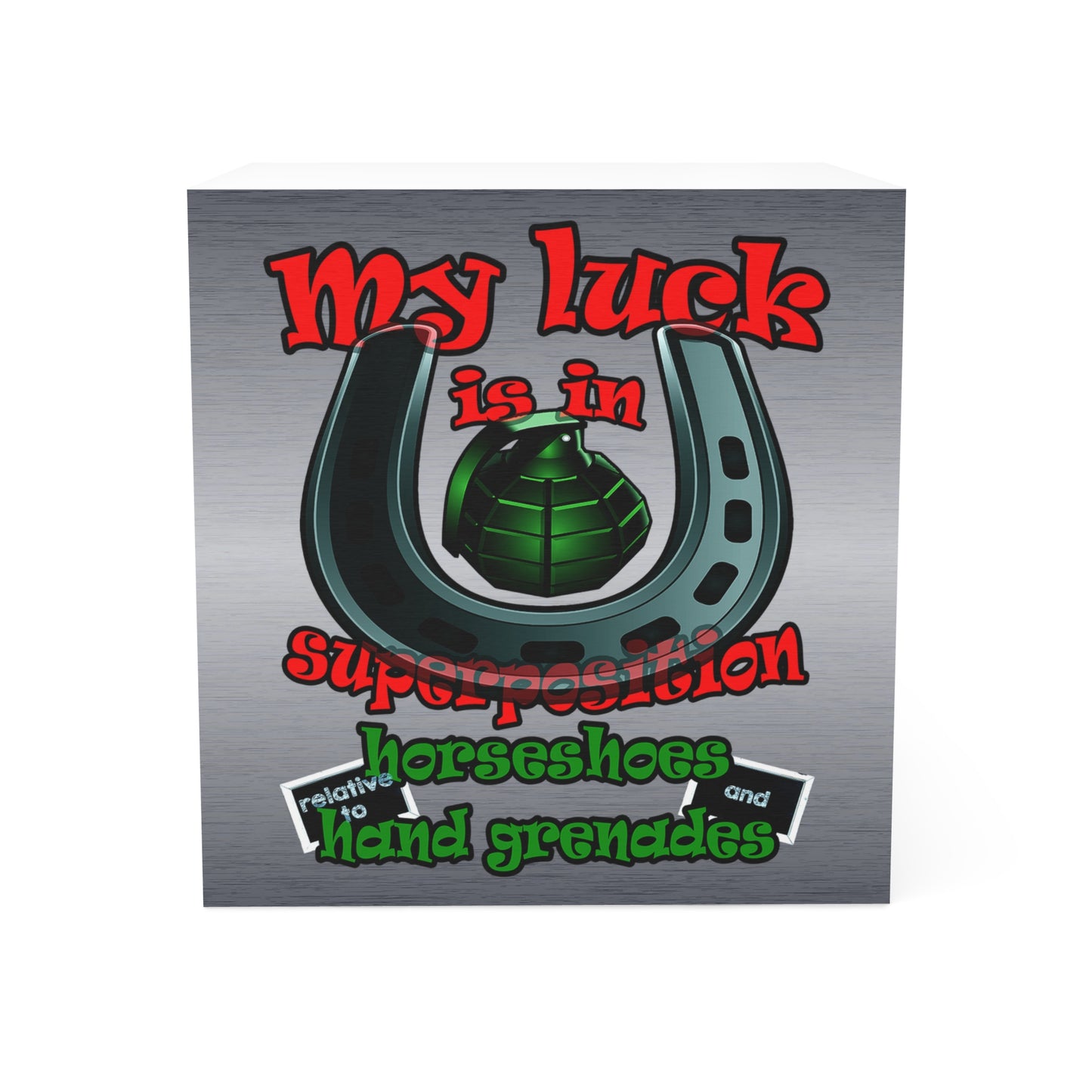 my luck - note cube (brushed nickel)