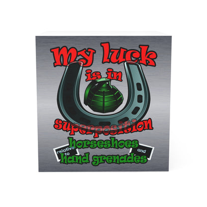 my luck - note cube (brushed nickel)