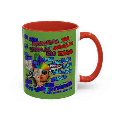 drop the beat - Accent Mug (green)