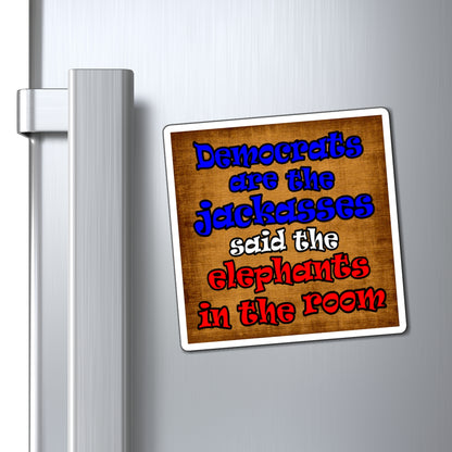 donkeys and elephants - Magnets - (brown papyrus)