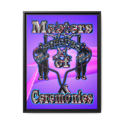 em cee squared - framed canvas art (purple-pink wave)