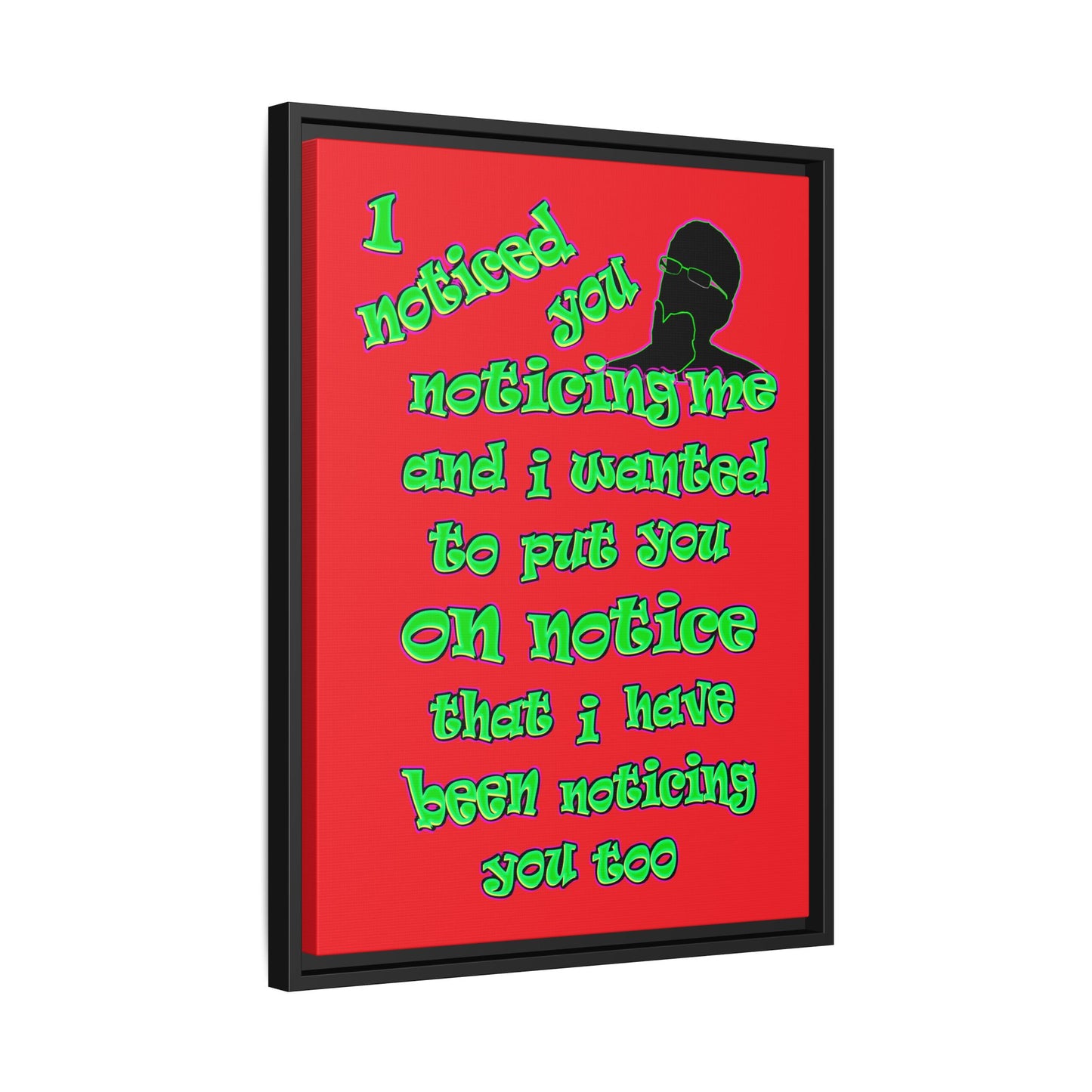 noticed you noticing - framed canvas art (red)
