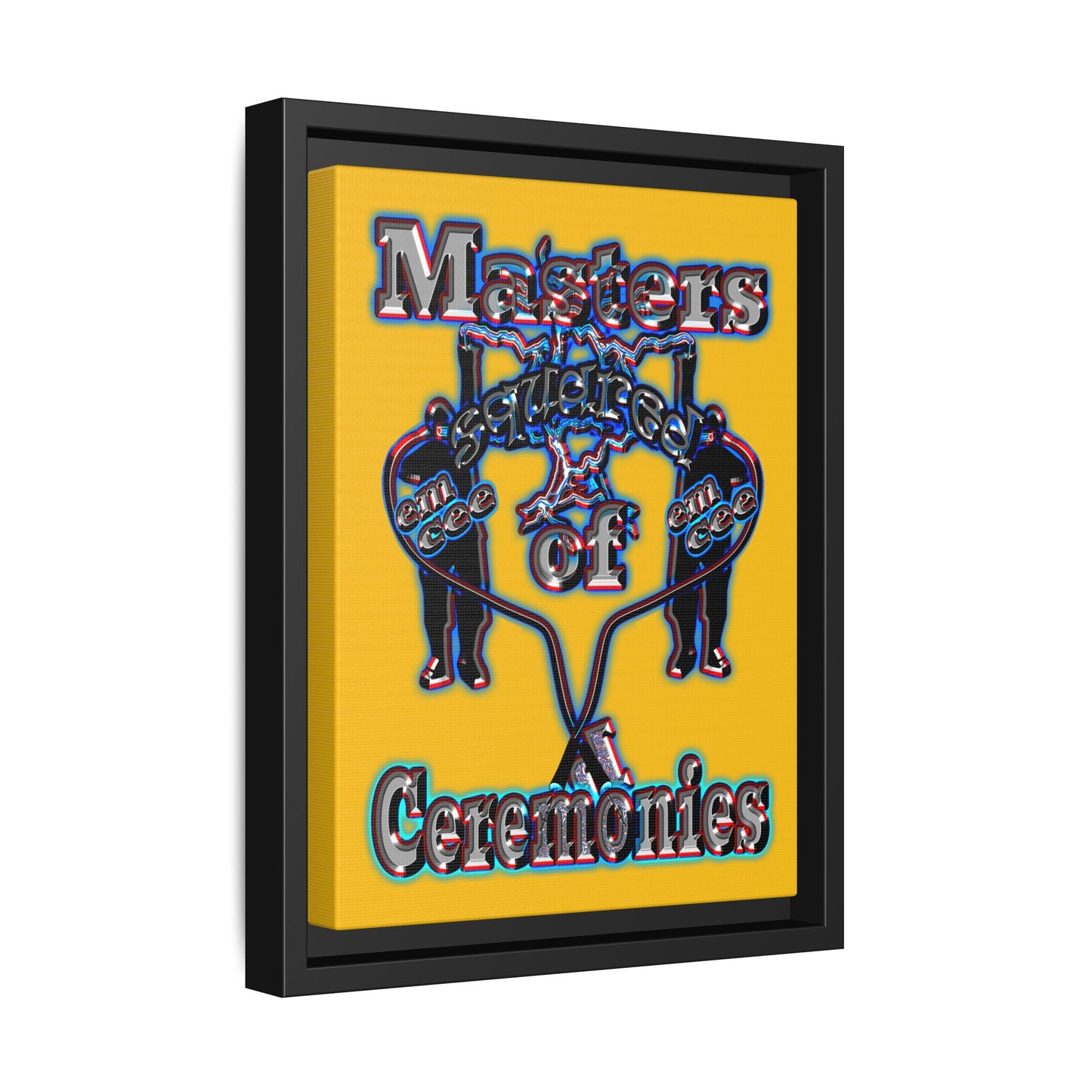 em cee squared - framed canvas art (yellow)