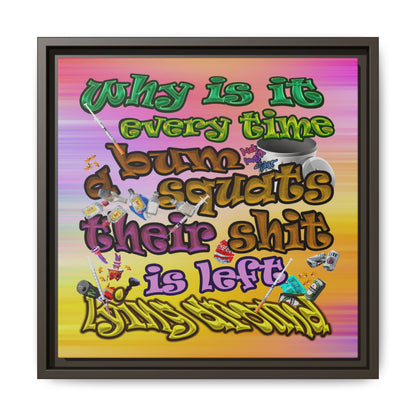 the bum's shit - framed canvas art (color blur)