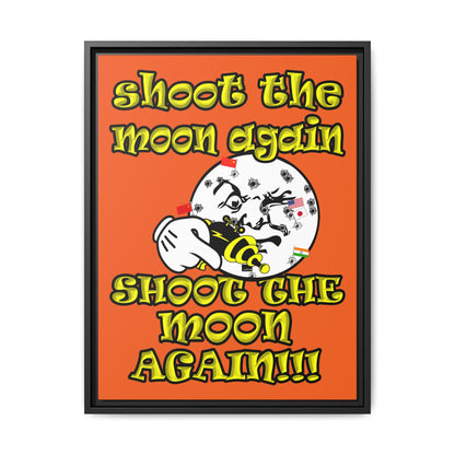 shoot the moon again - framed canvas art (orange)