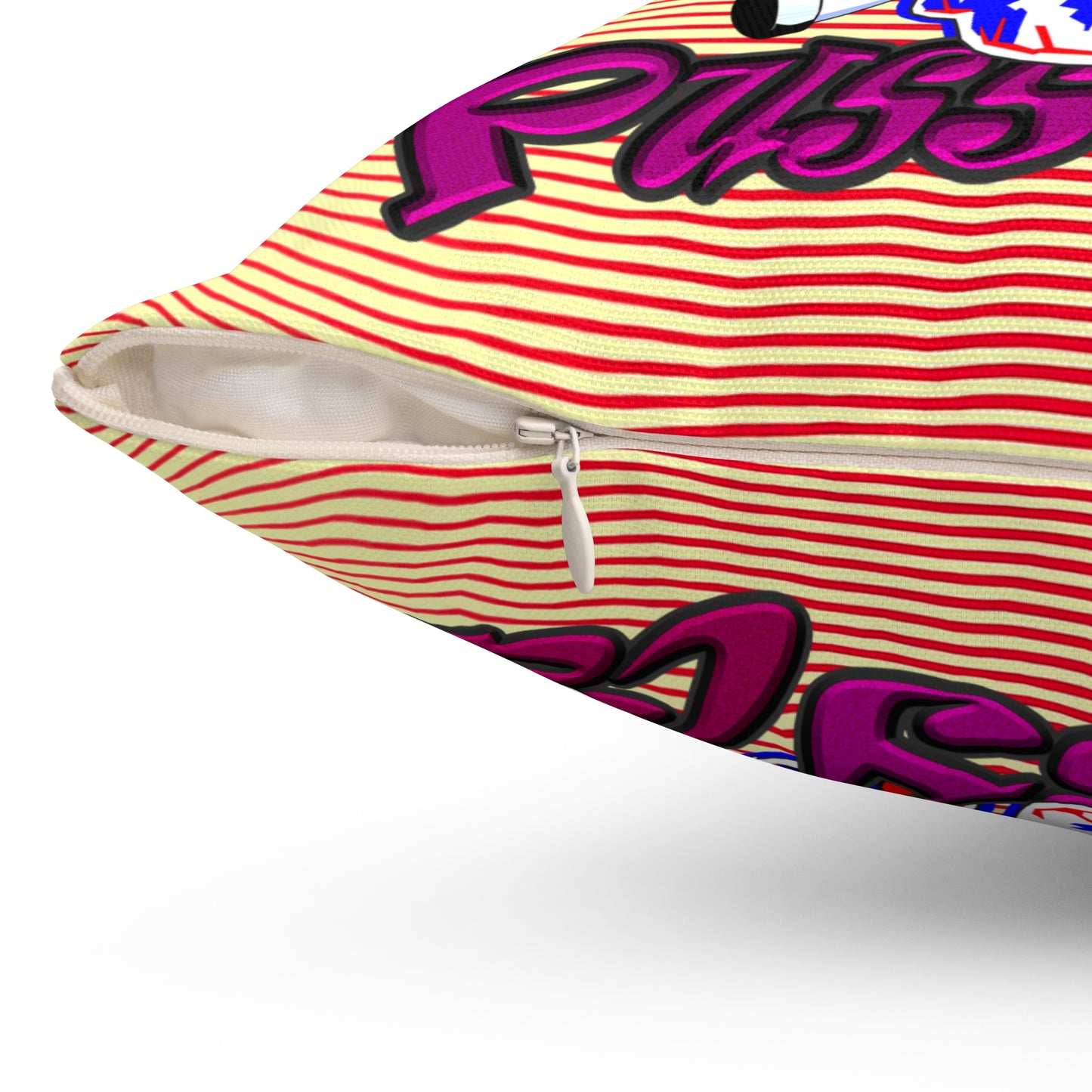 tag that - Spun Polyester Square Pillow - (yellow-orange wave)