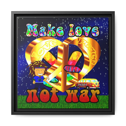 love peace - framed canvas art ('snoops' background)