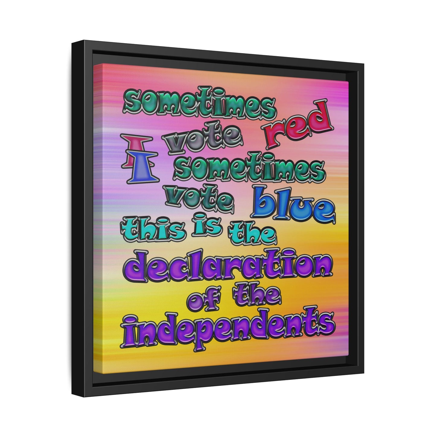 declaration of the independents - framed canvas art (color blur)