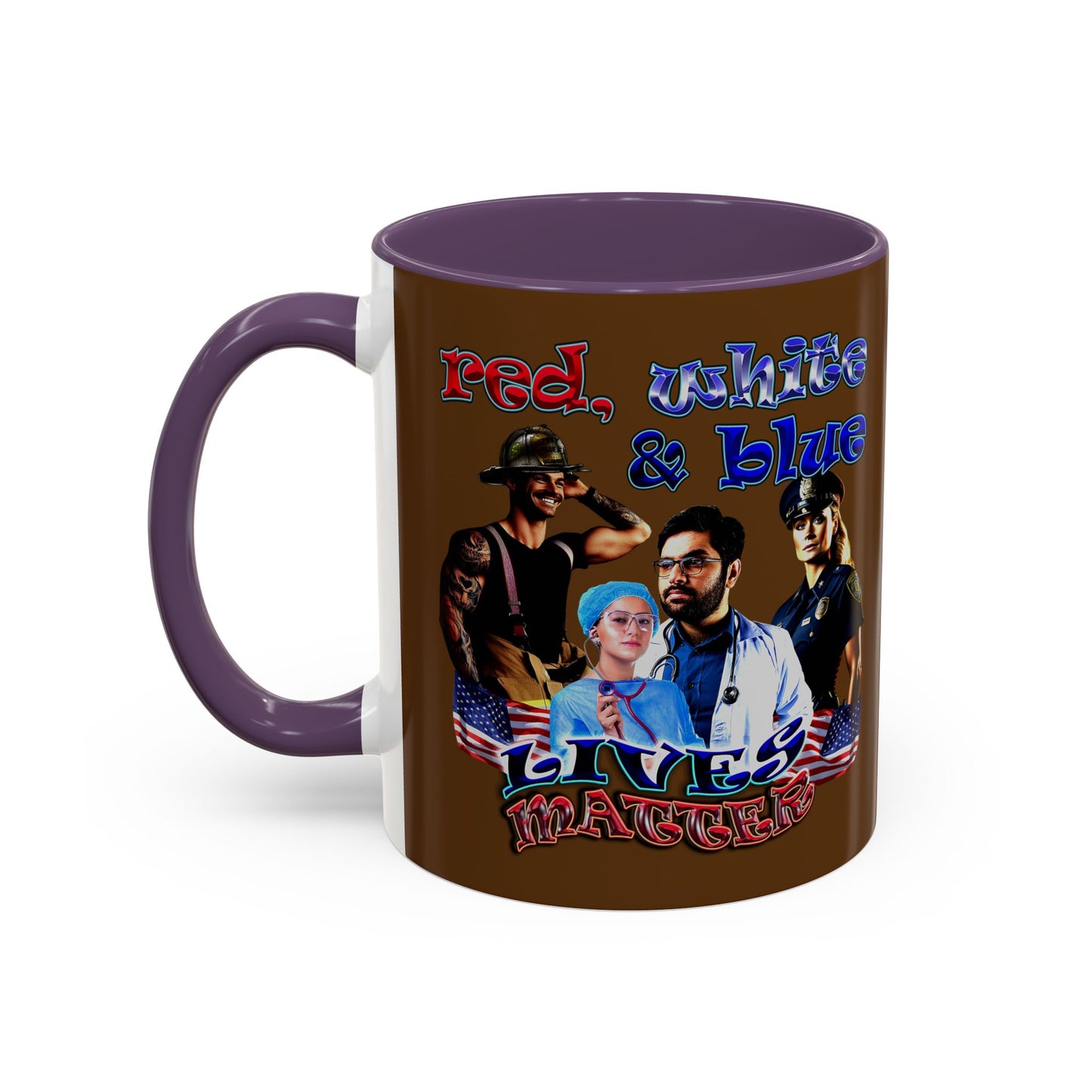 rw&b lives matter - Accent Mug (brown)
