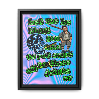 og - framed canvas art (light blue-purple wave)