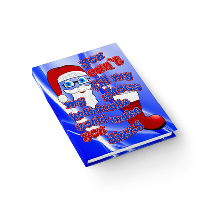 santa's shoes - journal-lined (blue-white wave)