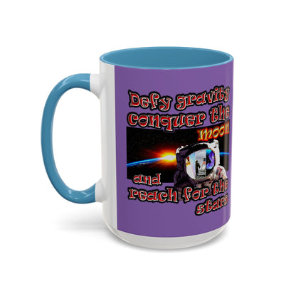 defy conquer reach - Accent Mug (light purple)