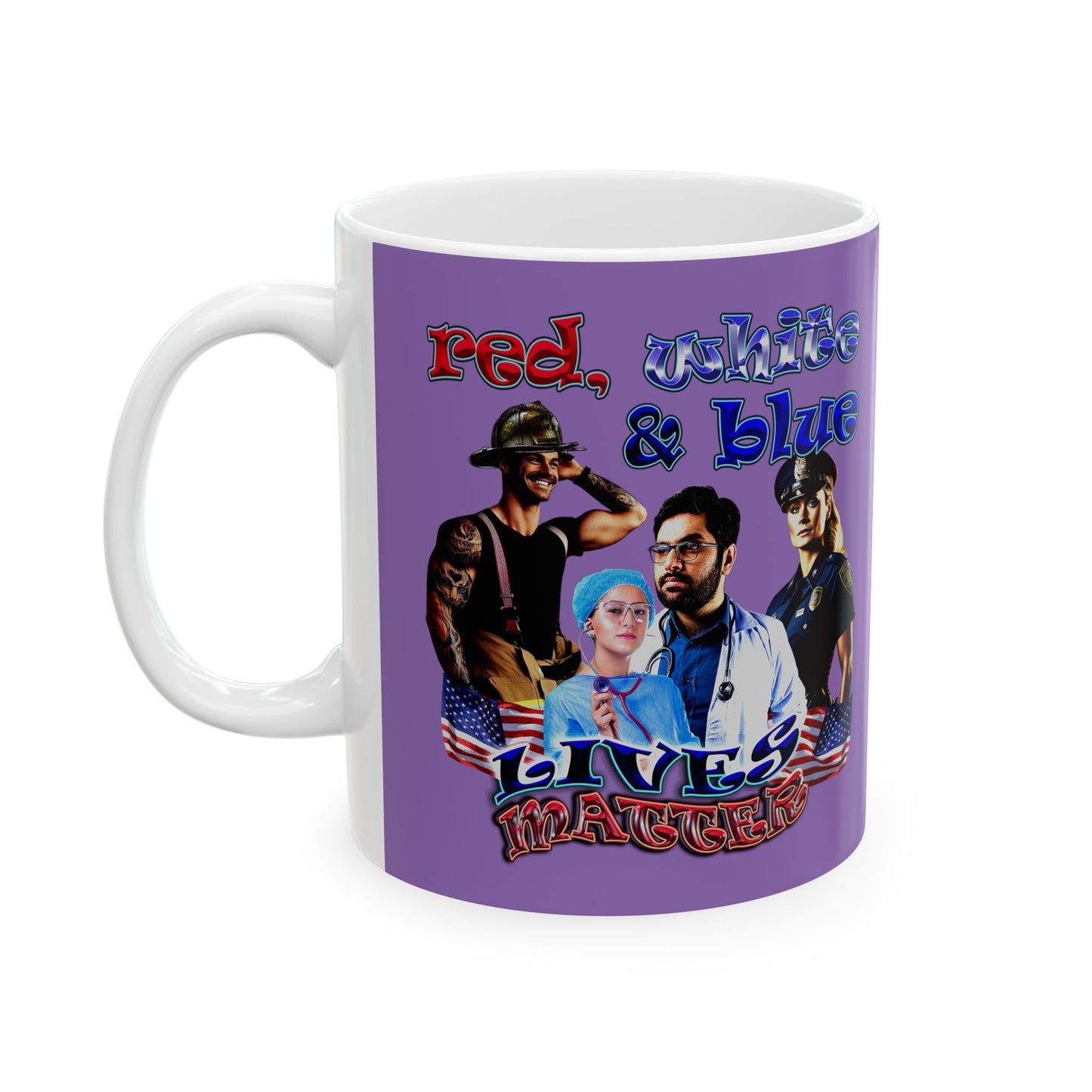 rw&b lives matter - White Mug (light purple)