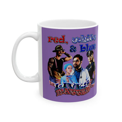 rw&b lives matter - White Mug (light purple)