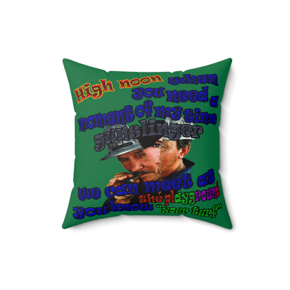 high noon - Spun Polyester Square Pillow - (dark green)