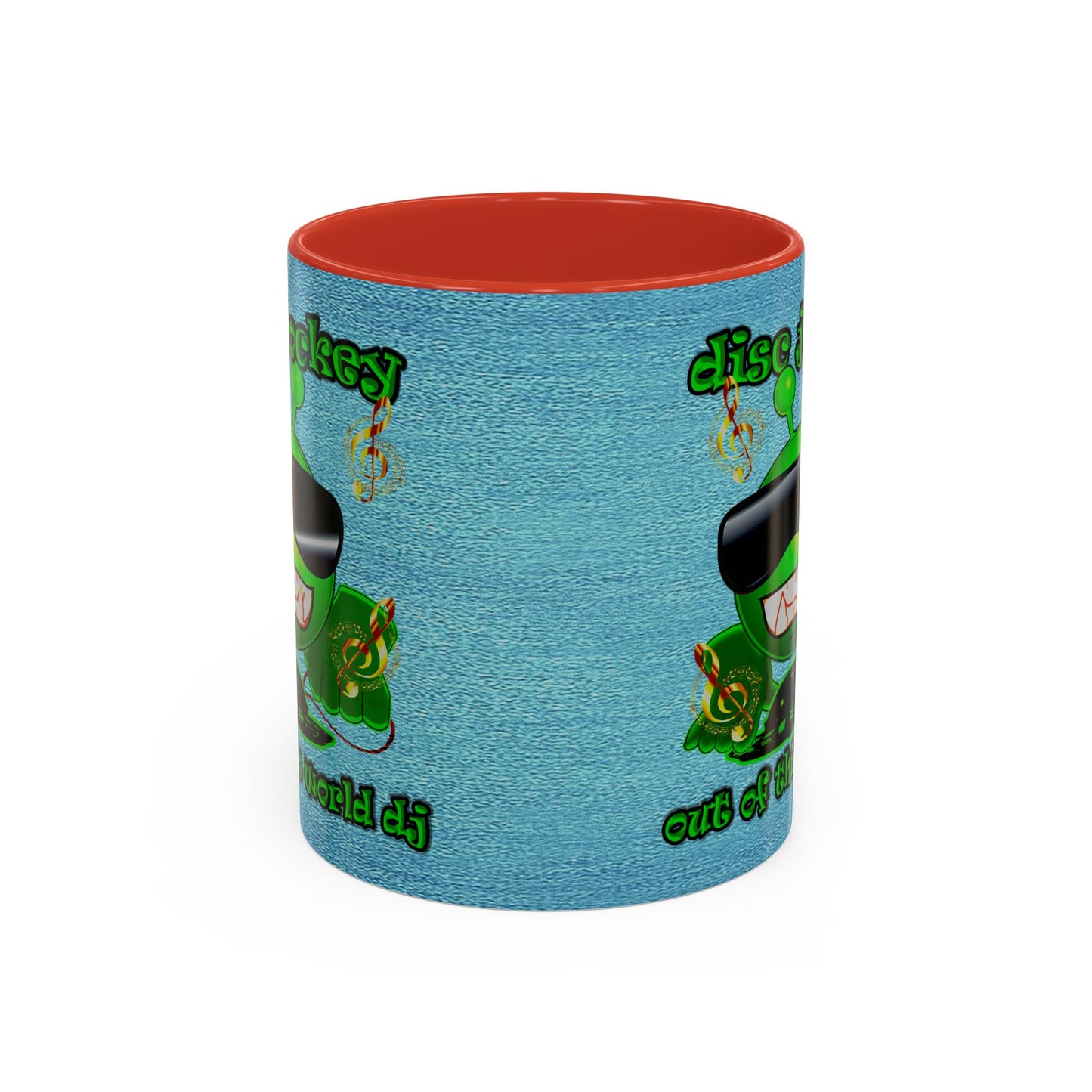 disc jockey - Accent Mug (faded dark blue)