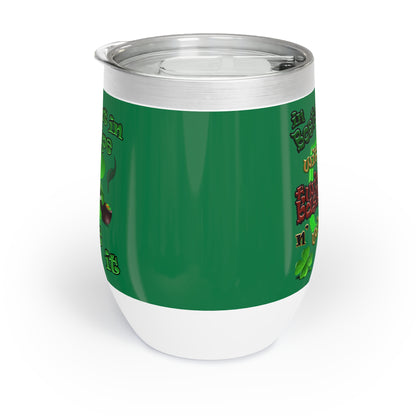 celtics logo - Chill Wine Tumbler (dark green)
