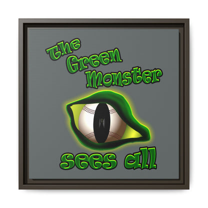 green monster - framed canvas art (dark grey)