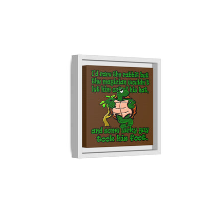 turtle race - framed canvas art (brown)