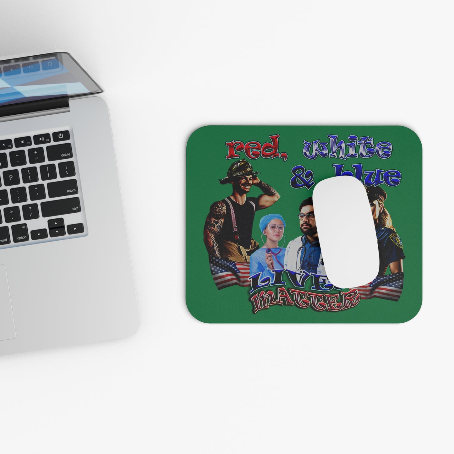 rw&b lives matter - Mouse Pad (Rectangle) (dark green)