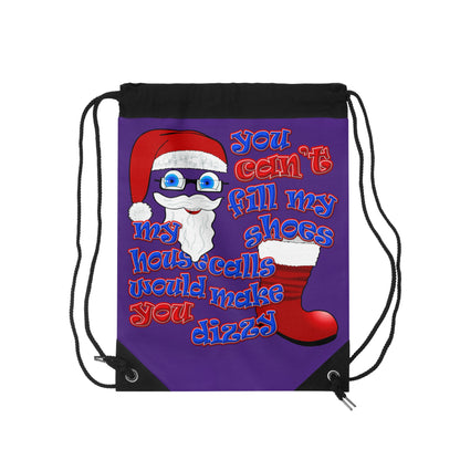 santa's shoes - Drawstring Bag (purple)