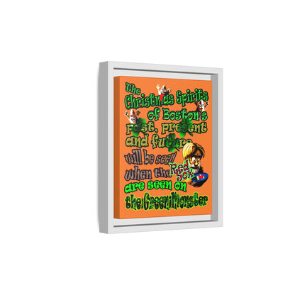 christmas spirits of boston - framed canvas art (crusta)