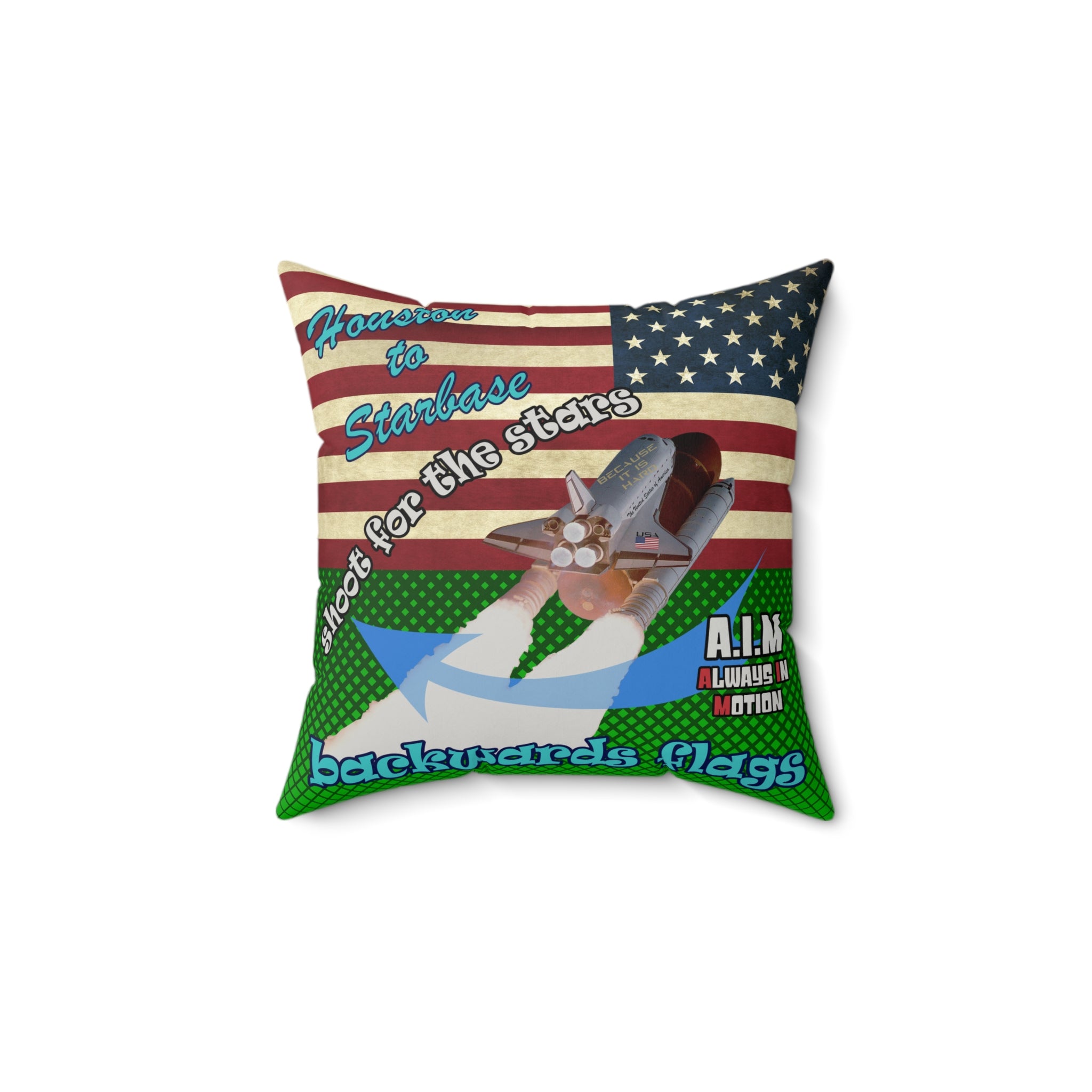 shoot for the stars - Faux Suede Square Pillow - (logo green)