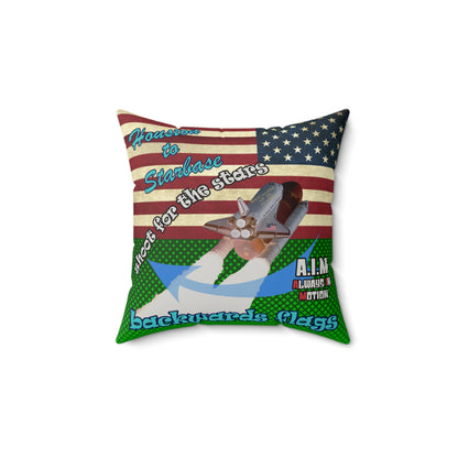 shoot for the stars - Faux Suede Square Pillow - (logo green)